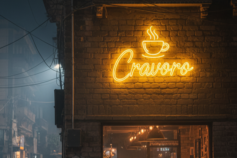 Two friends laughing in a cafe